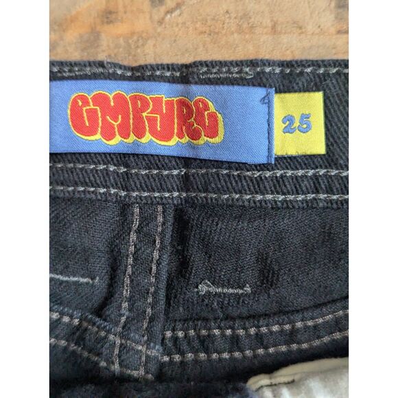 EMPYRE Relaxed Baggy Jeans Black Y2K Skater Wide Leg Denim W28 L32 - Picture 2 of 5